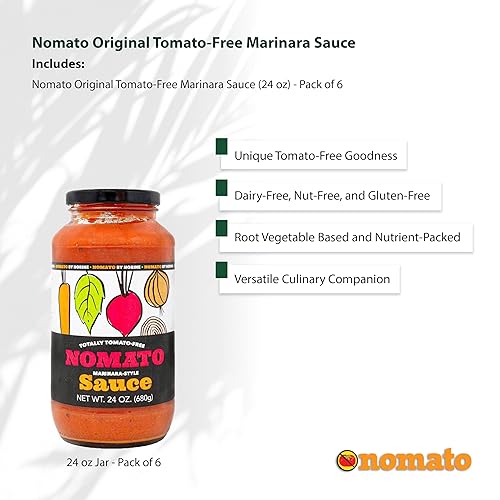 Miniatura 10 de Nomato Ketchup marinara original sin tomate, 12 onzas, paquete de 2, sin tomate, sin gluten, sin nueces, sin lácteos, perfecto para pizzas, sopas,
