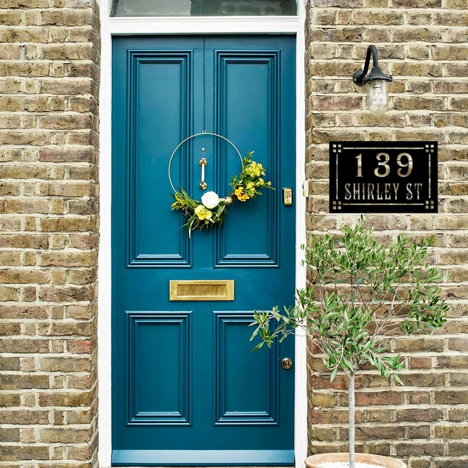 Sign Metal House Number Sign, Outdoor Address Number Sign Split Letter Monogram Wall Decor Home Gallery Wall Decorations Front Porch Address Plaque Personalized Metal Art Housewarming Gift Laser Cu