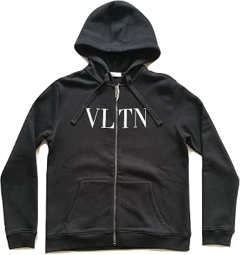 Valentino VLTN - Sudadera con cremallera completa con capucha para hombre  RV3MF11I3TV, color negro, talla L: Amazon.es: Ropa