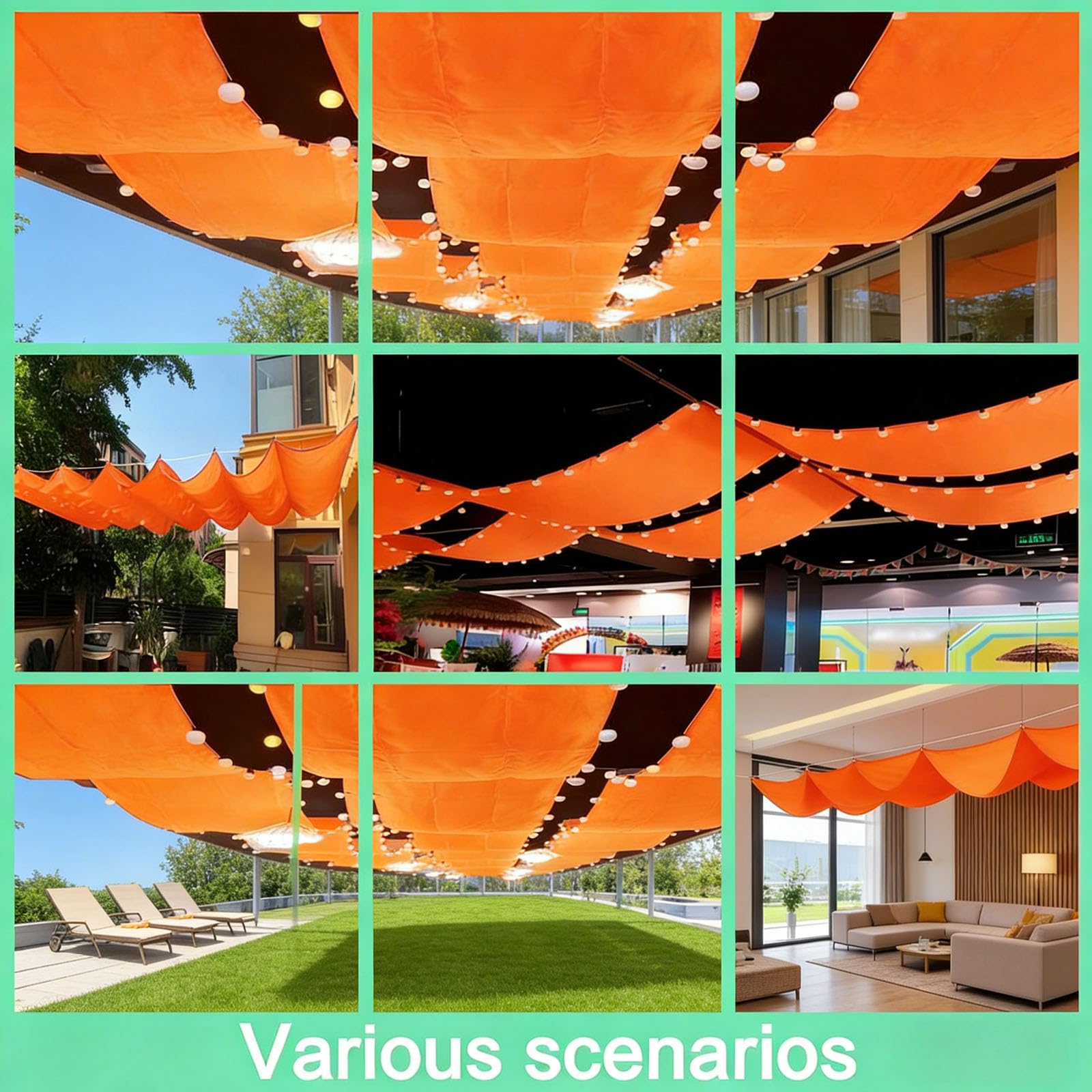Einziehbare Welle Sonnensegel mit Ösen, einziehbares sonnensegel, Verstellbar Schattenabdeckung, Markisenstoff Schutz,für Balkon Terrasse Garten-orange||100x850cm
