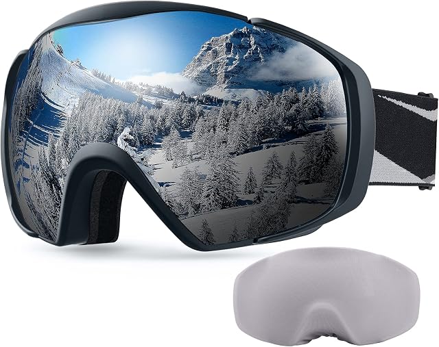 OutdoorMaster OTG Ski Goggles with Cover Premium Snowboard Snow Goggles Anti-Fog Ski Glasses for Men,Women & Youth - 100% UV Protection