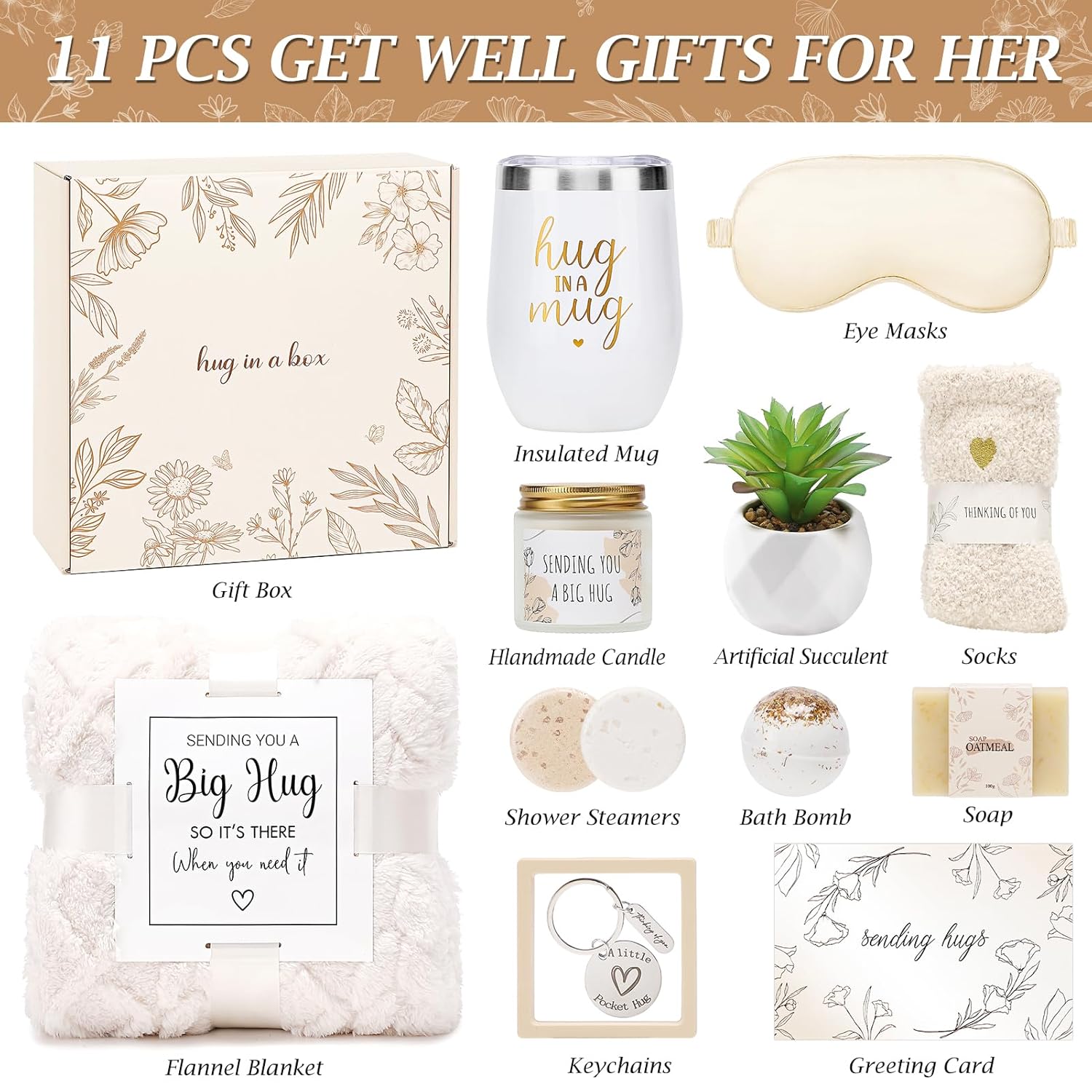 Sympathy Gift Baskets Sympathy Gifts for Loss of Loved One Hug in a Box for Women Bereavement Gifts Ideas Get Well Soon Gift Condolence Basket Miscarriage Thinking of You Care Package for Women - Image 2