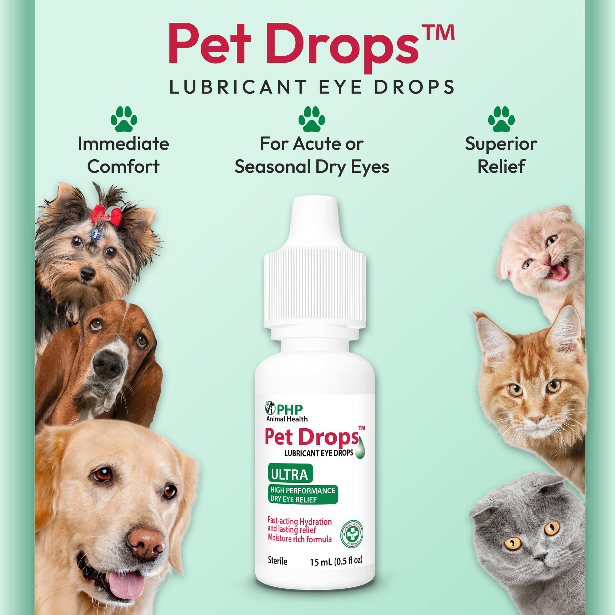 Ultra Lubricant Pet Drops 15 ml - Eye Drops for Cats and Dogs - Moisture Rich Formula, Fast Acting Hydration Dogs Eye Drop for Dry Eyes, Artificial Tears for Extra Dry Eye ( U.S Made ) — Amazon image 6