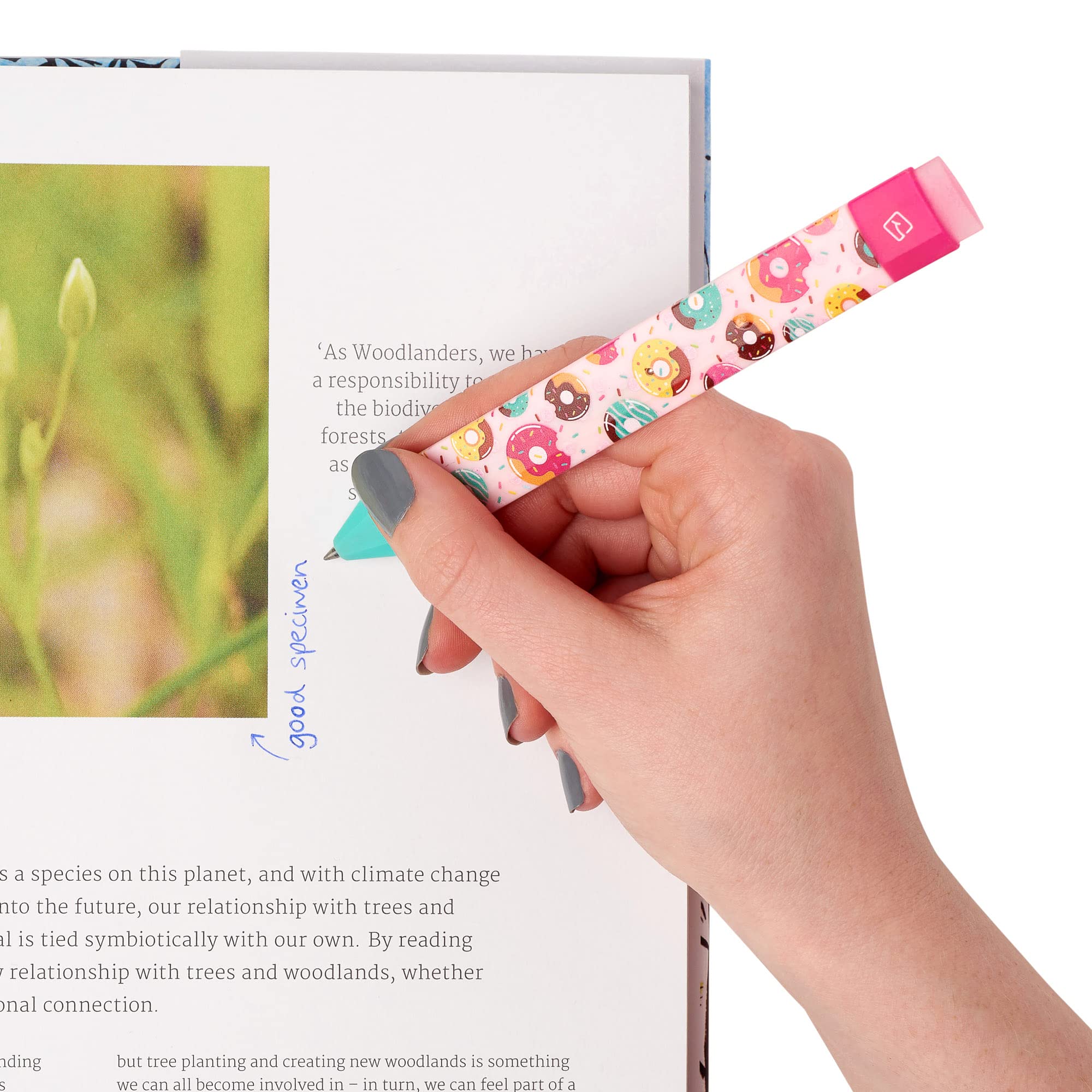Stylo Marque-page 3 En 1 - Encre Effaçable, Avec Gomme Et 2 Recharges - Clip Pour Livre - Idée Cadeau