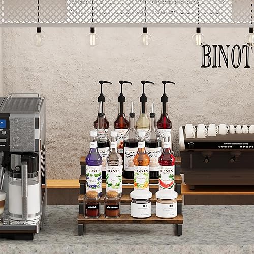 Miniatura 3 de Giikin Estante para especias, estante de 4 niveles, soporte para almacenamiento de especias, organizador de especias para gabinete, encimera de
