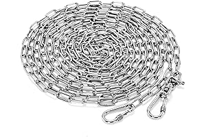 Dog Leash Chains 304 Stainless Steel Chain Link, 15FT Heavy Duty Tie Out Cable