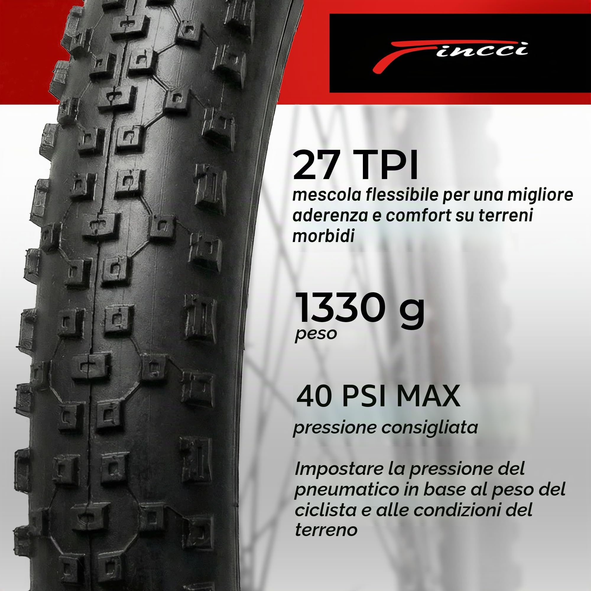 Fincci Coppia Copertoni MTB 29 x 2.10 ETRTO 54-622 Pieghevoli Antiforatura | Protezione Antiforatura da 2,5 mm e Carcassa 27 TPI per una Guida Sicura fino a 40 PSI su MTB, Sentieri, Trail e Sterrato