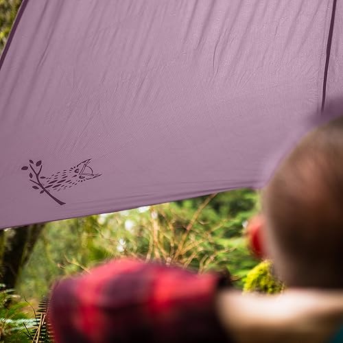 Vista 58 de Wise Owl Outfitters Hamaca Rain Fly – Funda de lona impermeable para acampar con estacas de tienda de campaña y bolsa de transporte, refugio Gris