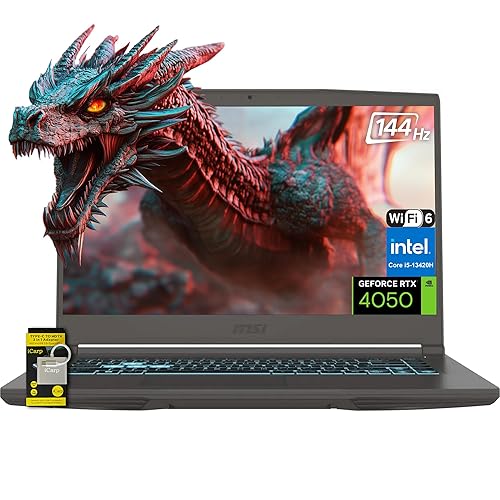 MSI Thin 15.6" FHD 144Hz IPS Gaming Laptop, 13th Gen Intel Core i5-13420H, NVIDIA GeForce RTX 4050, 32GB RAM, 1TB SSD, WiFi 6, Backlit Keyboard, Cooler Boost, Windows 11 w/ICP Hub - 32GB RAM | 1TB SSD