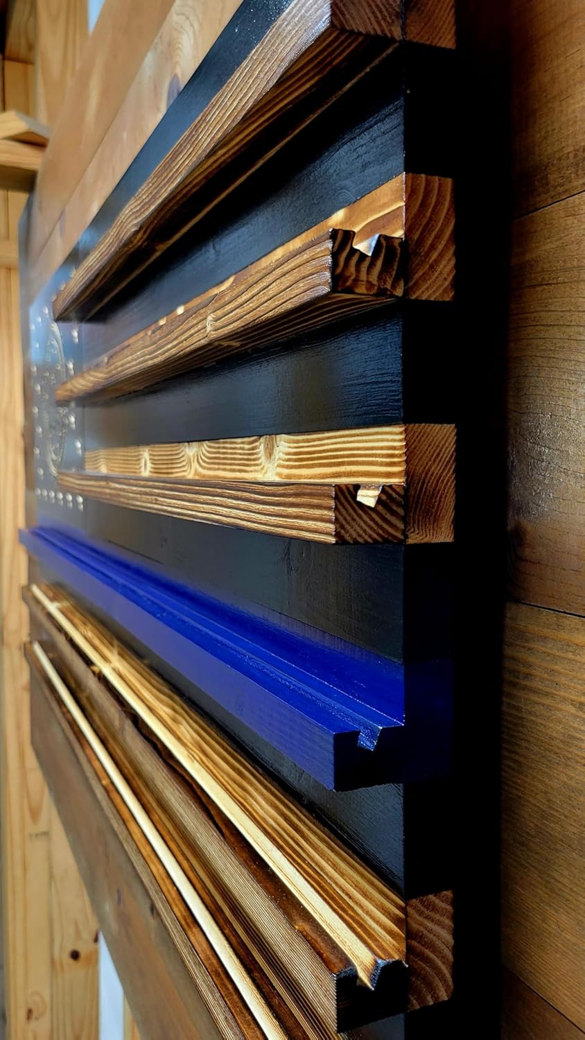 FBI Seal Thin Blue Line Challenge Coin Holder Holds 90-100 Coins, for Military, Police, Law Enforcement, First Responders, Custom Handmade Quality, Made in Texas