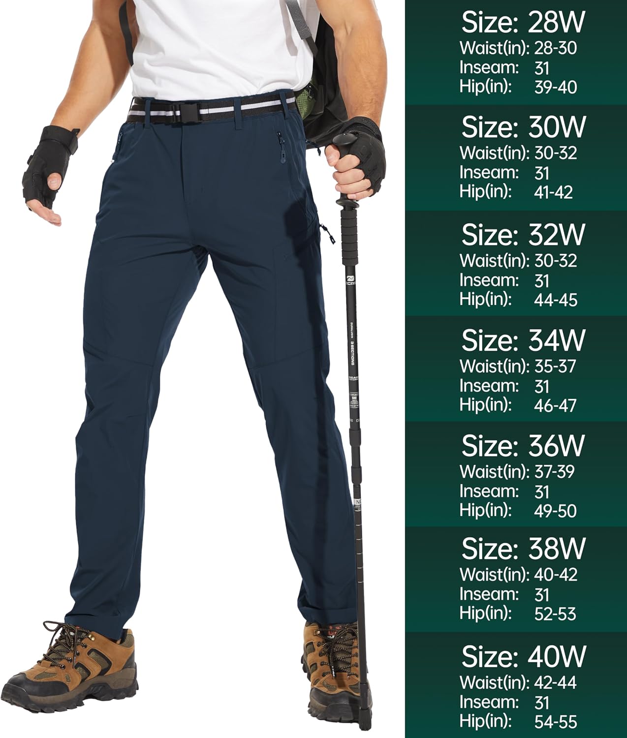 NATUVENIX Hiking Pants Men Lightweight Mens Travel Pants Stretchy Work Pants for Men Quick Dry Fishing Pants Outdoor