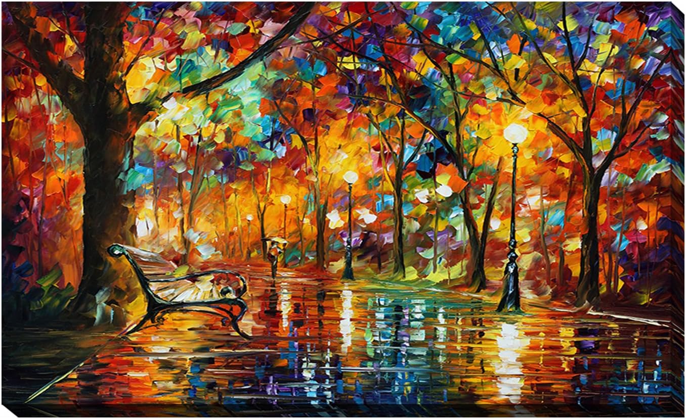 Picture Perfect International 704-0298_3660" Colorful Night by Leonid Afremov Giclee Stretched Canvas Wall Art, 36" x 60" x 1.5", 36 in x 60 in x 1.5 in