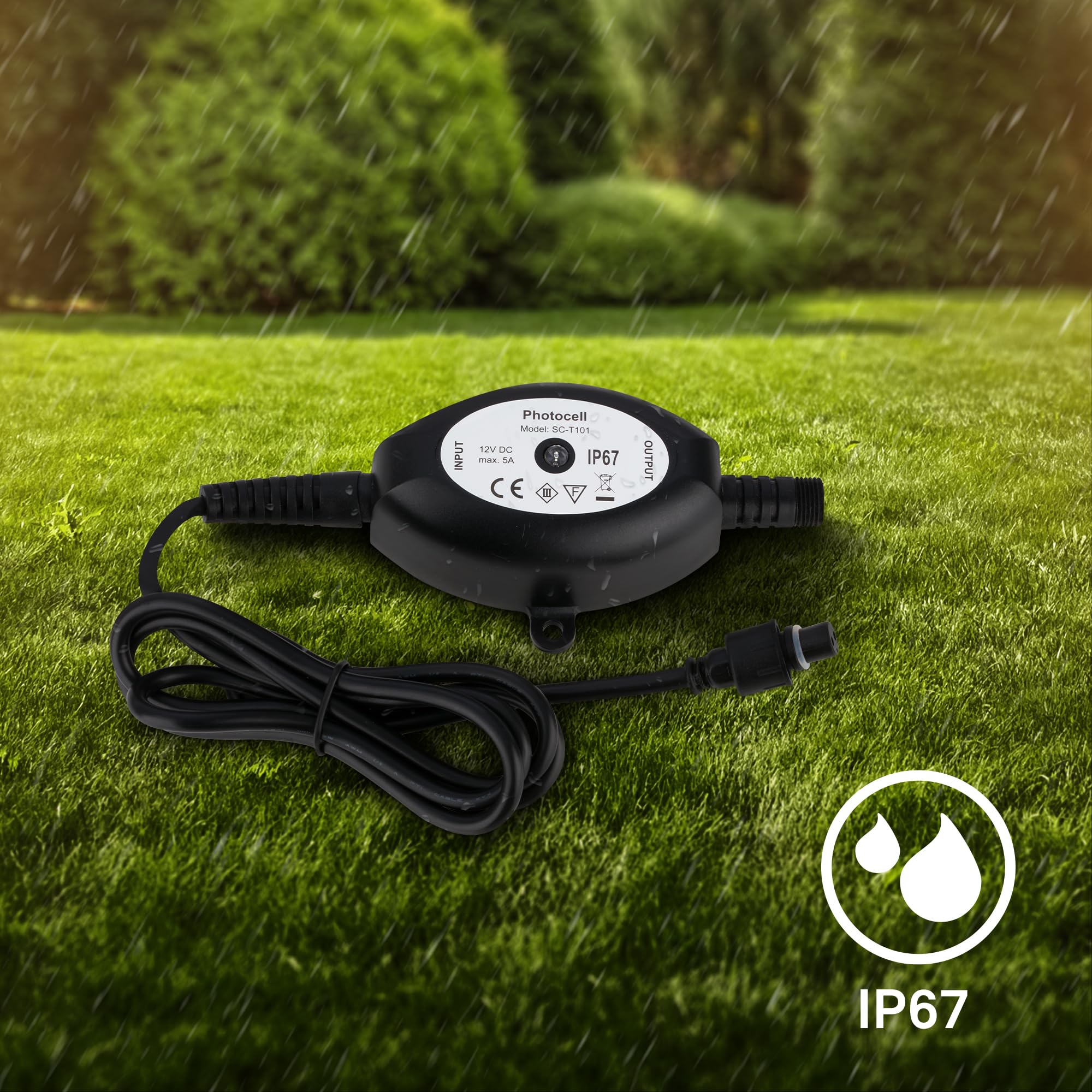 BRILONER - Connect to Shine 12 V system ogrodowy z czujnikiem zmierzchu, na zewnątrz, zestaw rozszerzający, IP67, zabezpieczenie przed tymczasowym zanurzeniem, automatyczne włączanie/wyłączanie, 10,5
