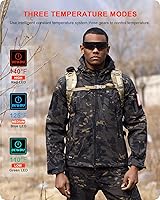 Vista 4 de DEWBU - Chaqueta térmica con batería de 12 V para invierno y exterior, con capa de calor eléctrica