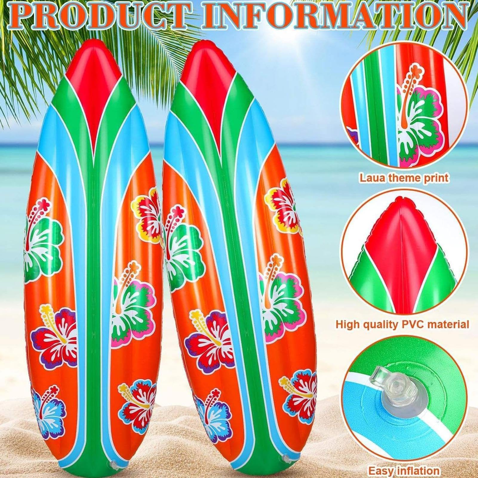 Tavola Gonfiabile Da Surf Set Di 2 Pezzi Giocattolo Da Piscina | Tavola da surf per i bambini Giochi Di Festa Acquatici Per L'All'Aperto In Piscina, Spiaggia, Giardino E Cortile, Feste D'