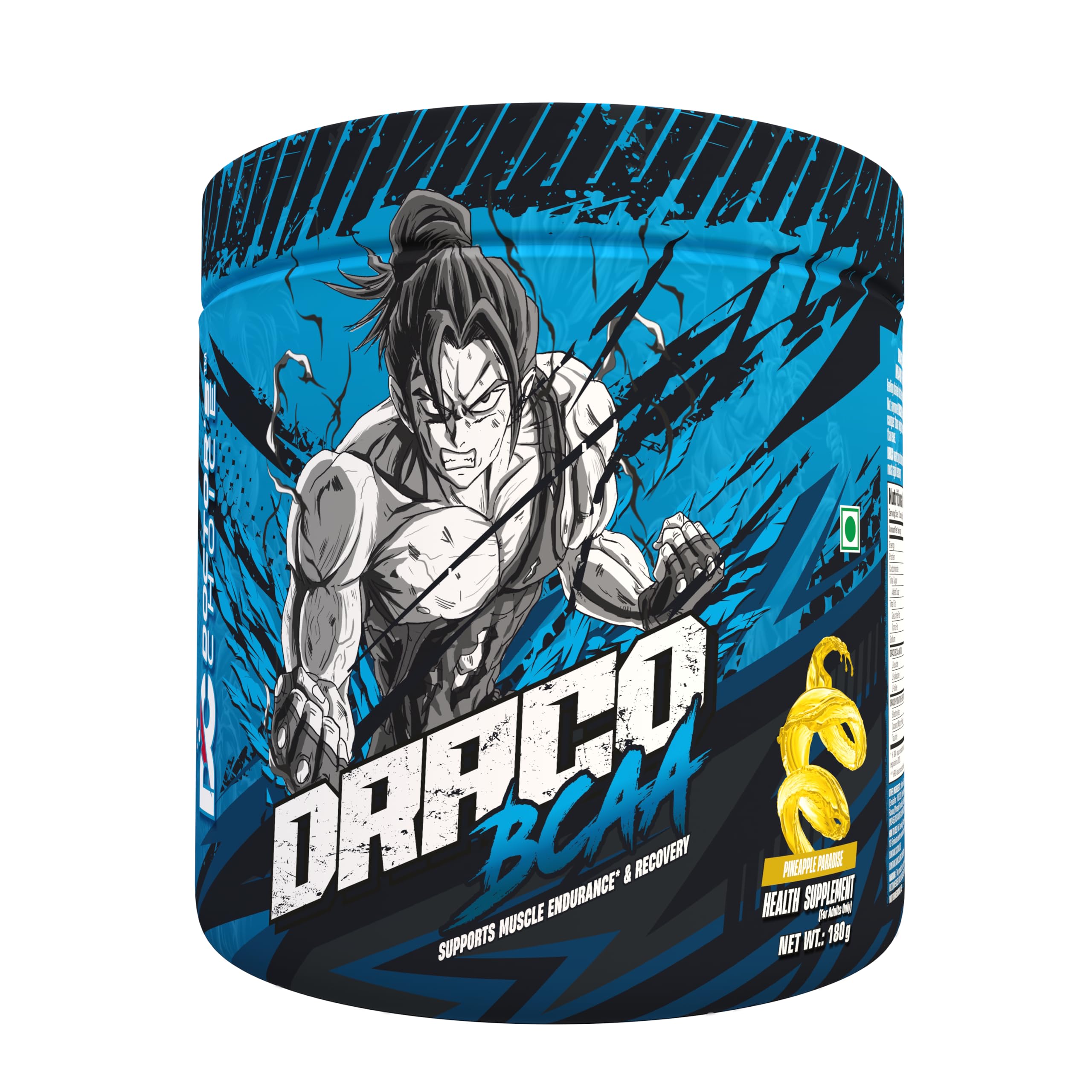 Draco BCAA Advanced for Improved Muscle Recovery & Endurance Pre/Post & Intra Workout Supplement (Pineapple Paradise)