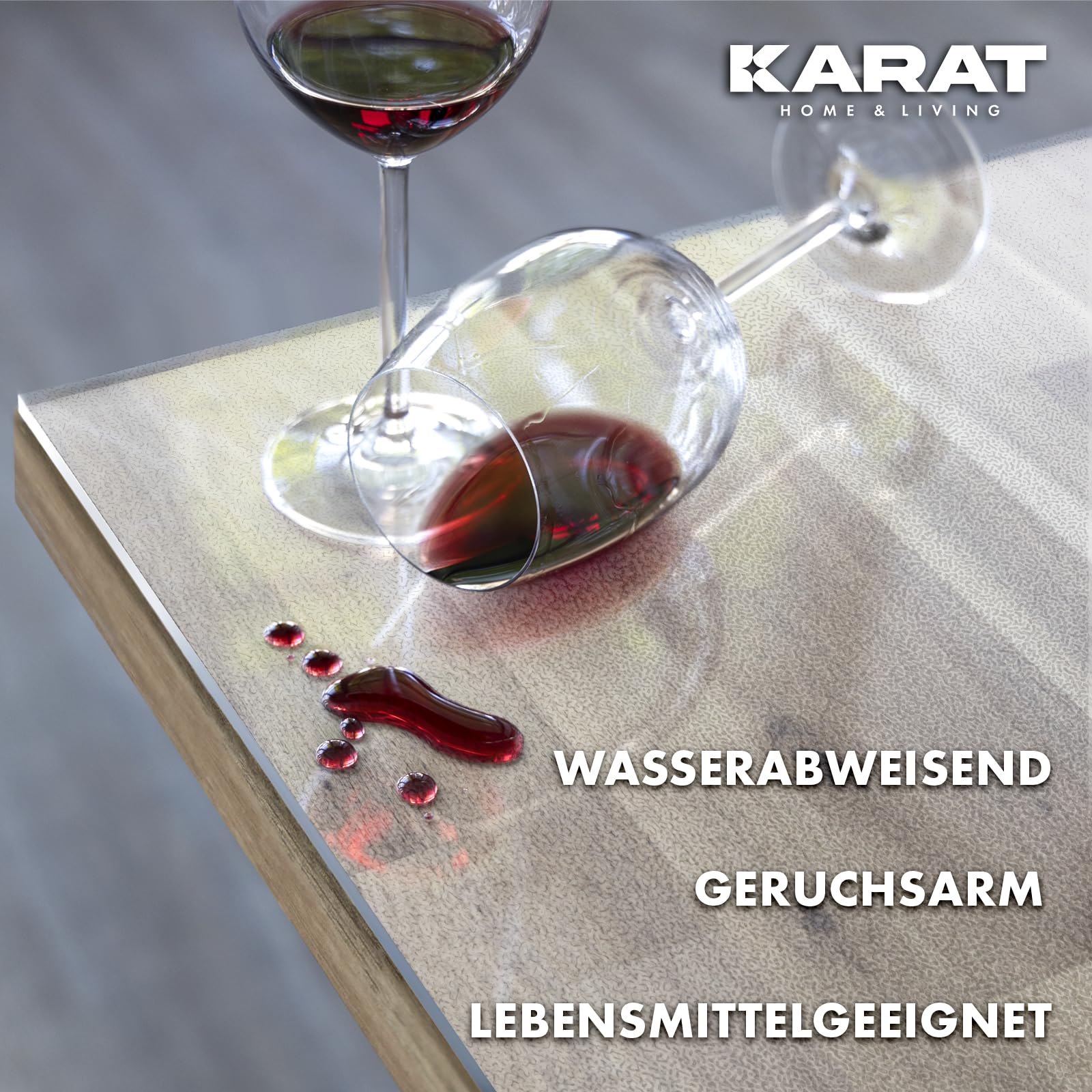 KARAT Transparente mattierte Tischfolie mit gerader Kante - Tischdecke nach Maß, Größe wählbar - Folie, Schutzfolie mattiert, Tischschutz (Imperial, B:100 x L:200 cm)