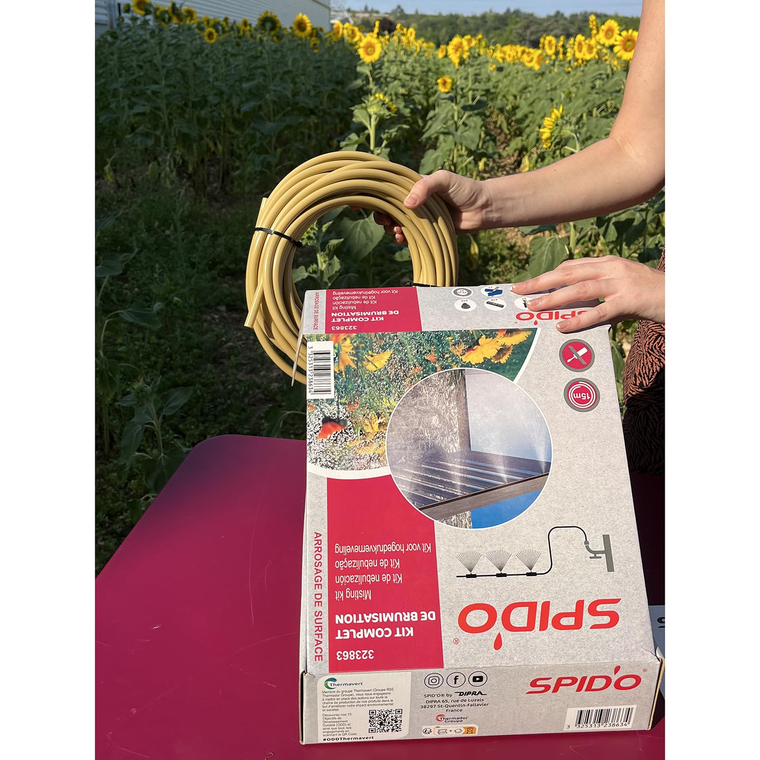 Spid'O Kit Complet de brumisation 15 m - Système de rafraîchissement extérieur pour terrasse, pergola et Jardin