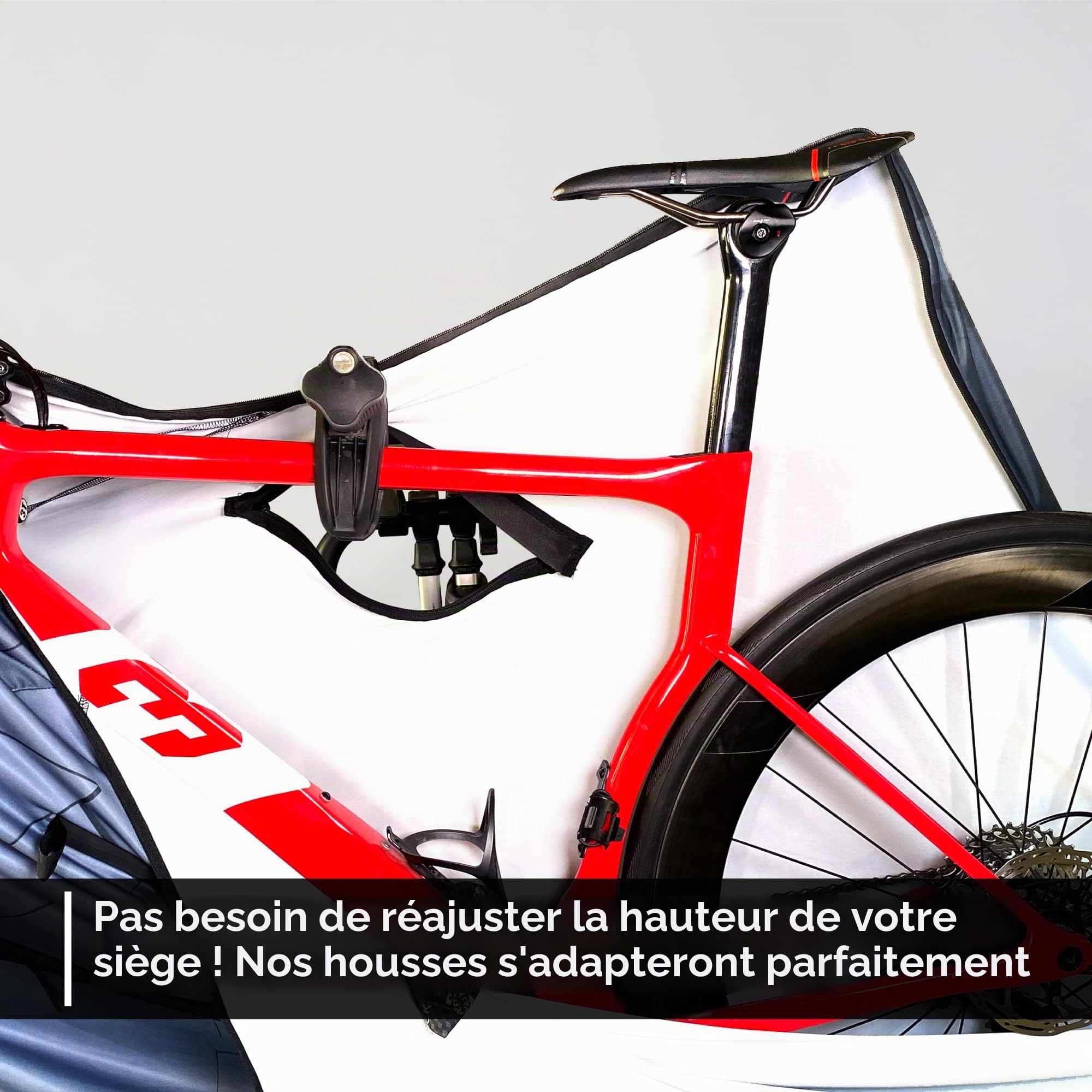 VELOSOCK Housse à vélo intégrale pour Usage intérieur et Transport - 3 Versions (MTB, Road, Triathlon) – Protège Le Sol, Les Murs et la Voiture de Toute saleté