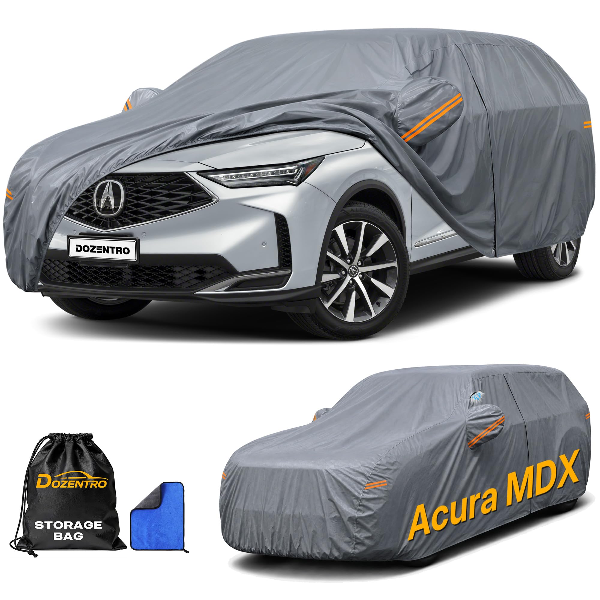 Photo 1 of Waterproof Acura MDX(2007-2026) Car Cover with Breathable Vents, [Upgrade] Premium Covers with Cotton Liner and Zipper Door,Sun Rain Snow Dust Uv Protection.(Gift with Towel)