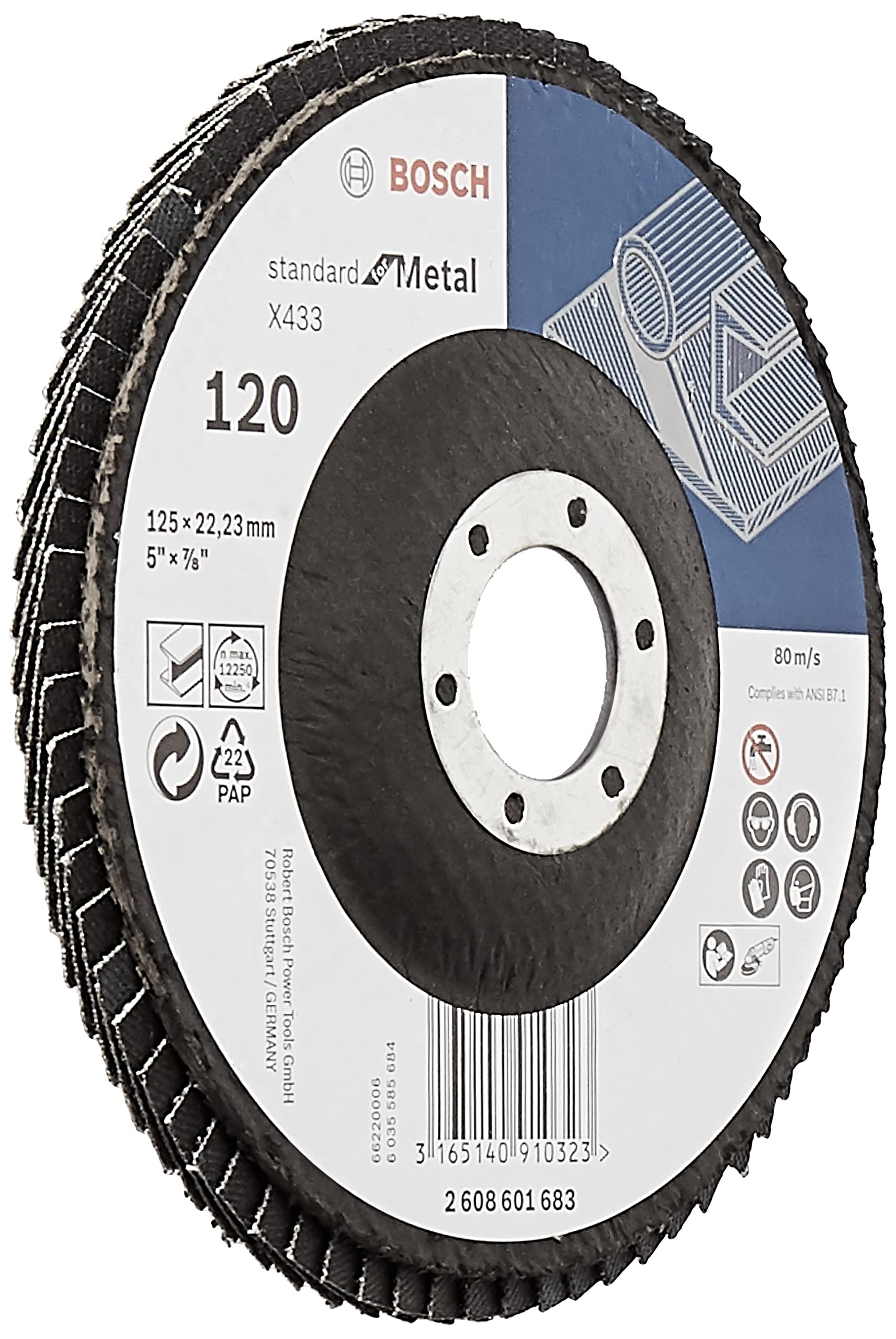 Bosch Professional Flap Disc 5" / 125mm, X433, Grit 120, 11pc (B095WZ152Z) Amazon Price History, Amazon Price Tracker