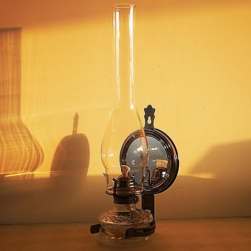 Miniatura 7 de Lámpara de aceite para chimenea, base de 3 pulgadas por 14 pulgadas de alto, cristal transparente y queroseno huracán, reemplazo de chimenea para