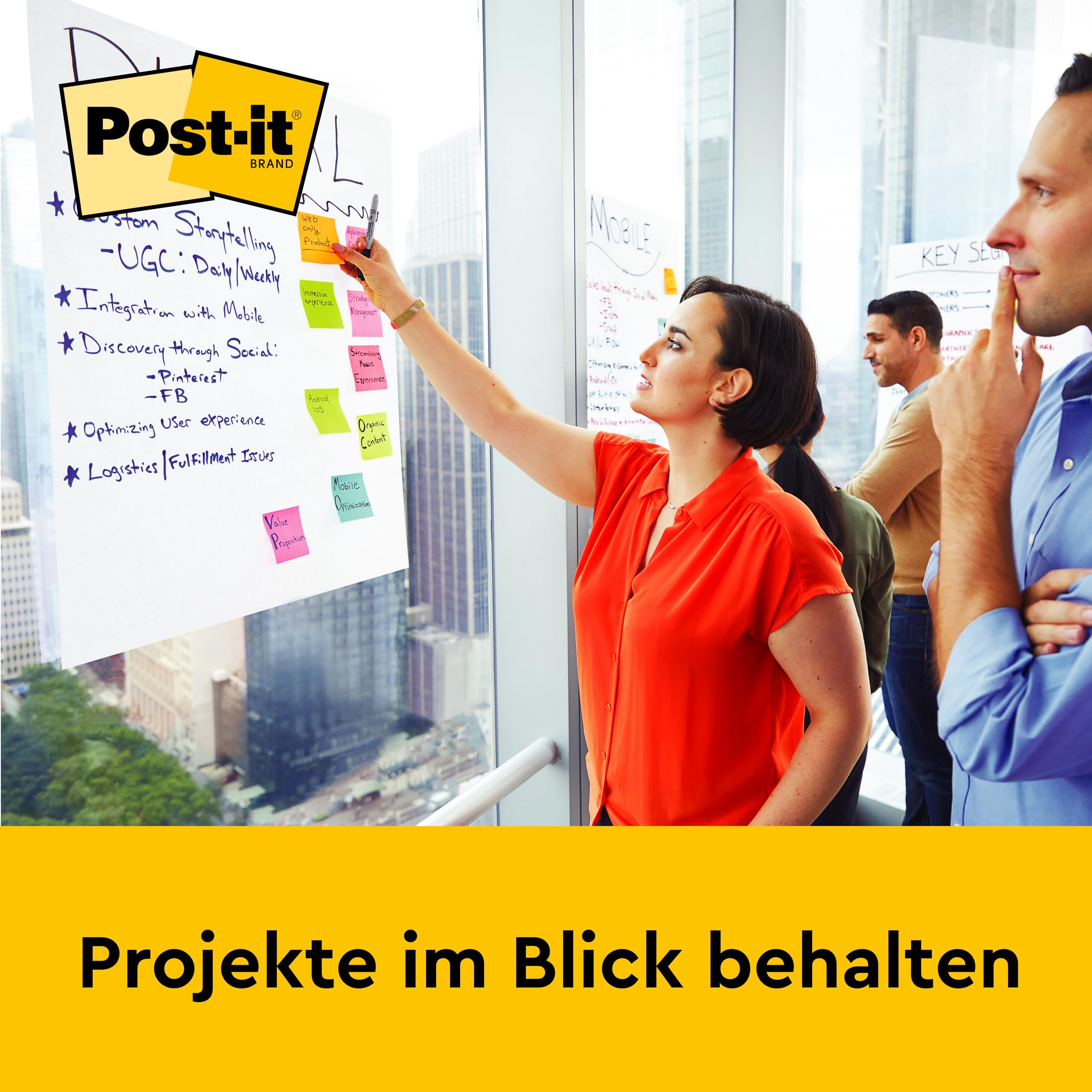 Post-it Super Sticky selbsthaftendes Meeting Chart (Flipchart) Promotion 2 Blöcke + 1 GRATIS, 63.5 cm x 76.2 cm, Farbe: Weiß - Selbstklebendes Flipchartpapier für Brainstormings überall