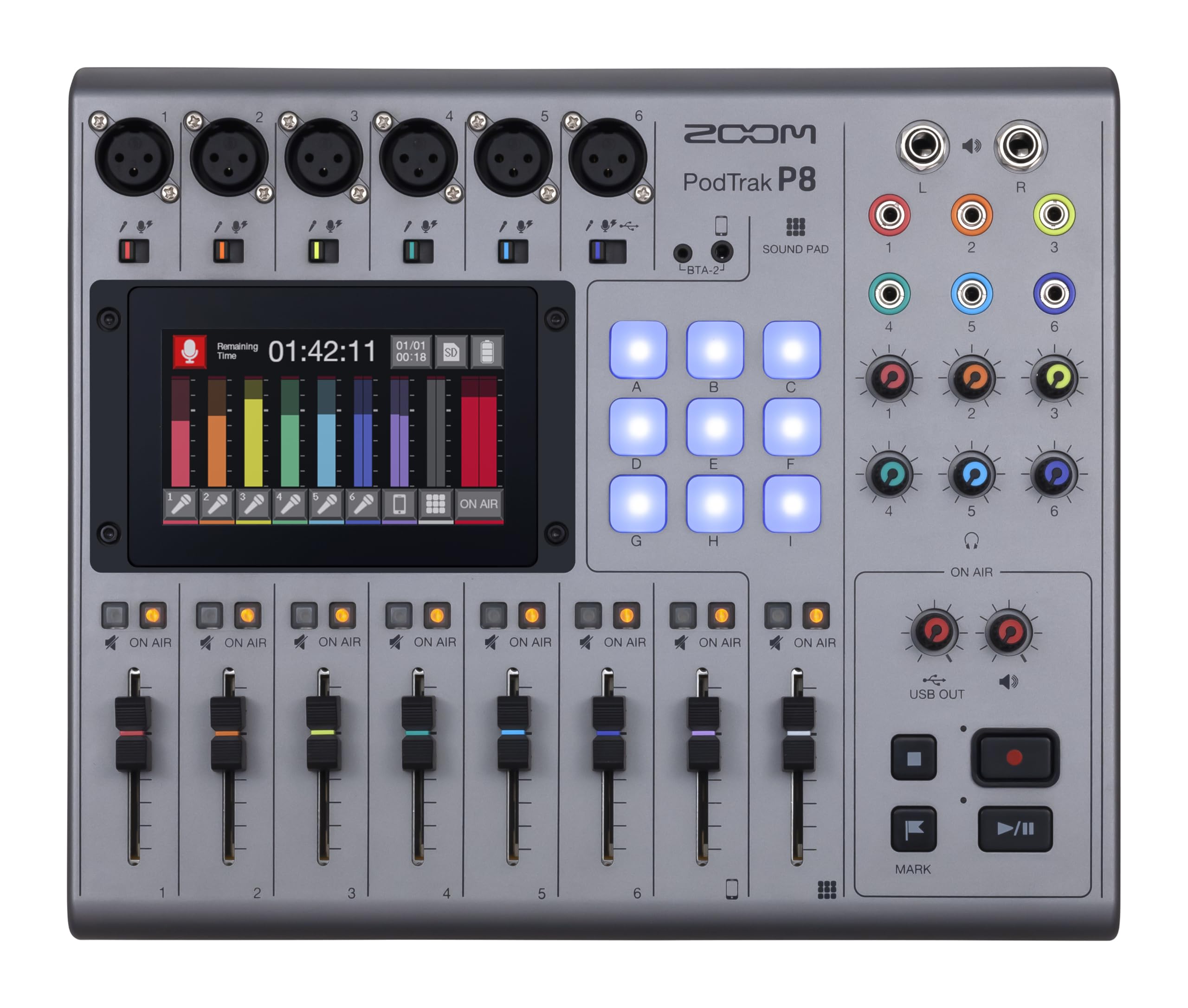 ZOOM ズーム P8 ポッドキャストレコーダー 6XLRマイク入力 ミックス Amazon.com: Zoom PodTrak P8 Podcast Recorder with 6 XLR Inputs, 6
