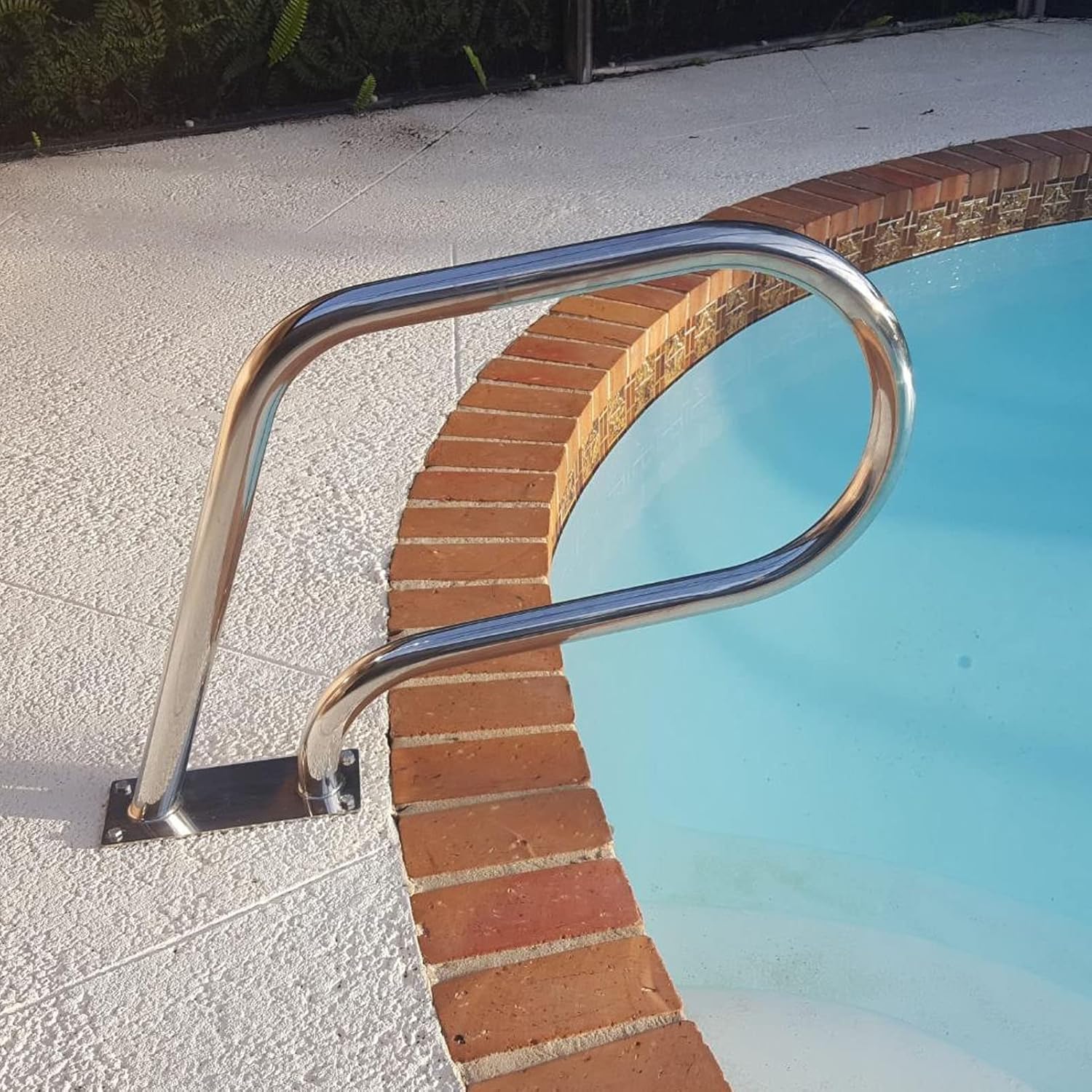 Pool Handrail W/Cover 260Lbs Load Capacity Stainless Steel Safety Swimming Pool Railing Hand Rail Easy to Install