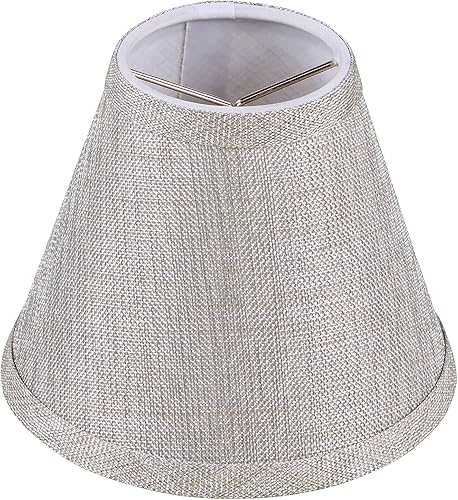 Miniatura 3 de Aspen Creative 51018-6, pantalla de araña de transición con clip imperio, tela con textura de lino beige, parte superior de 3 pulgadas x 6 pulgadas