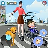 アニメの女の子と妊娠中のお母さん、赤ちゃんのお世話をする楽しいファミリーゲーム - ママとパパの3Dゲーム