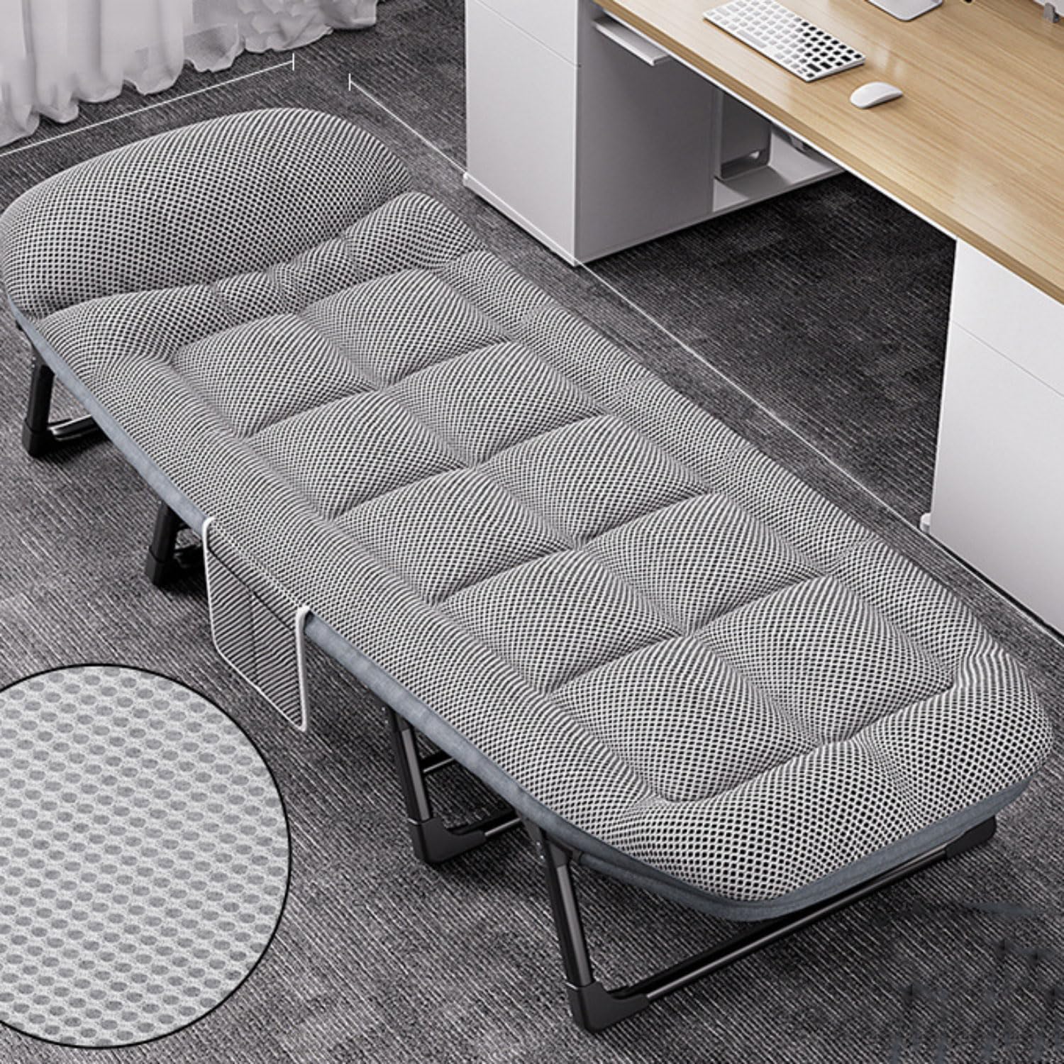 Chaise longue pliante confortable en textilène respirant pour soulager le dos
