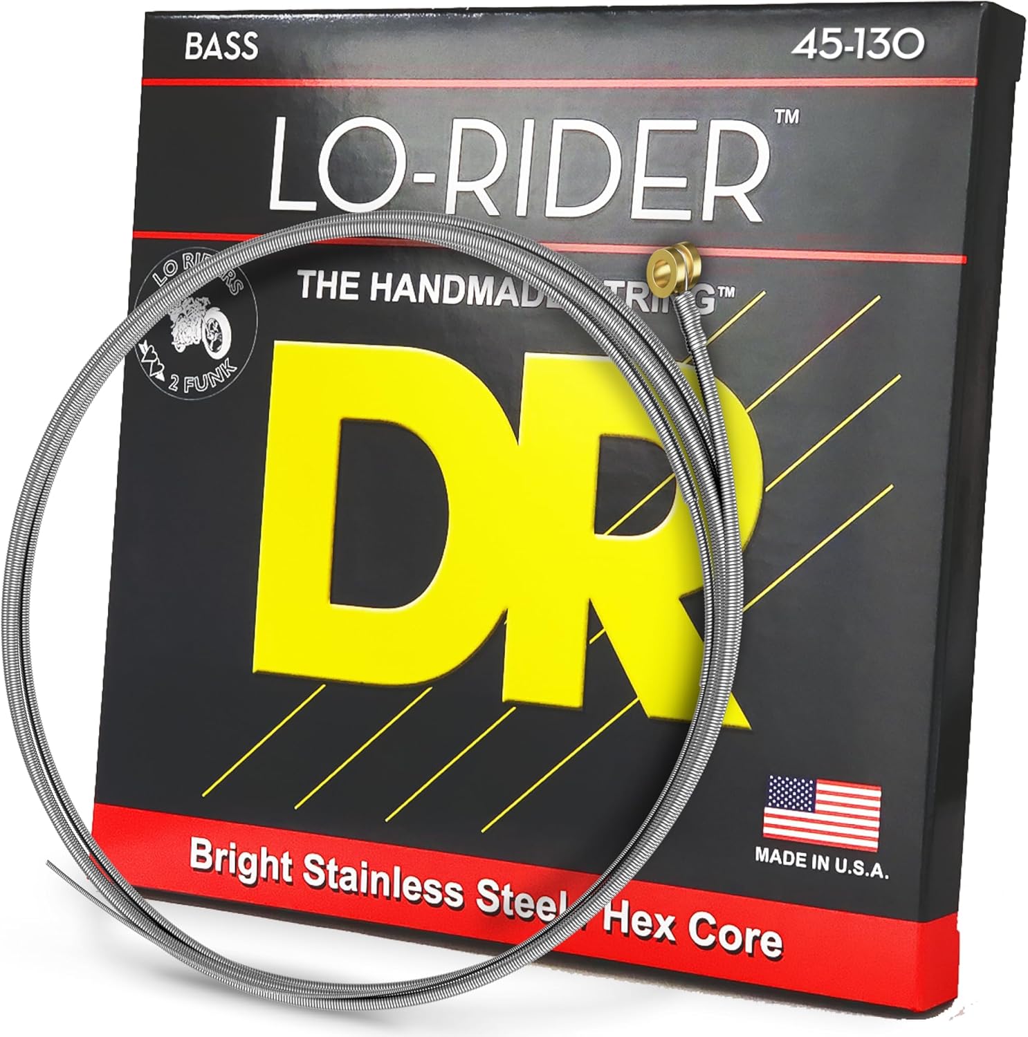 DR Strings Lo-Rider - Stainless Steel Hex Core 5 String Bass 45-130 (MH5-130)