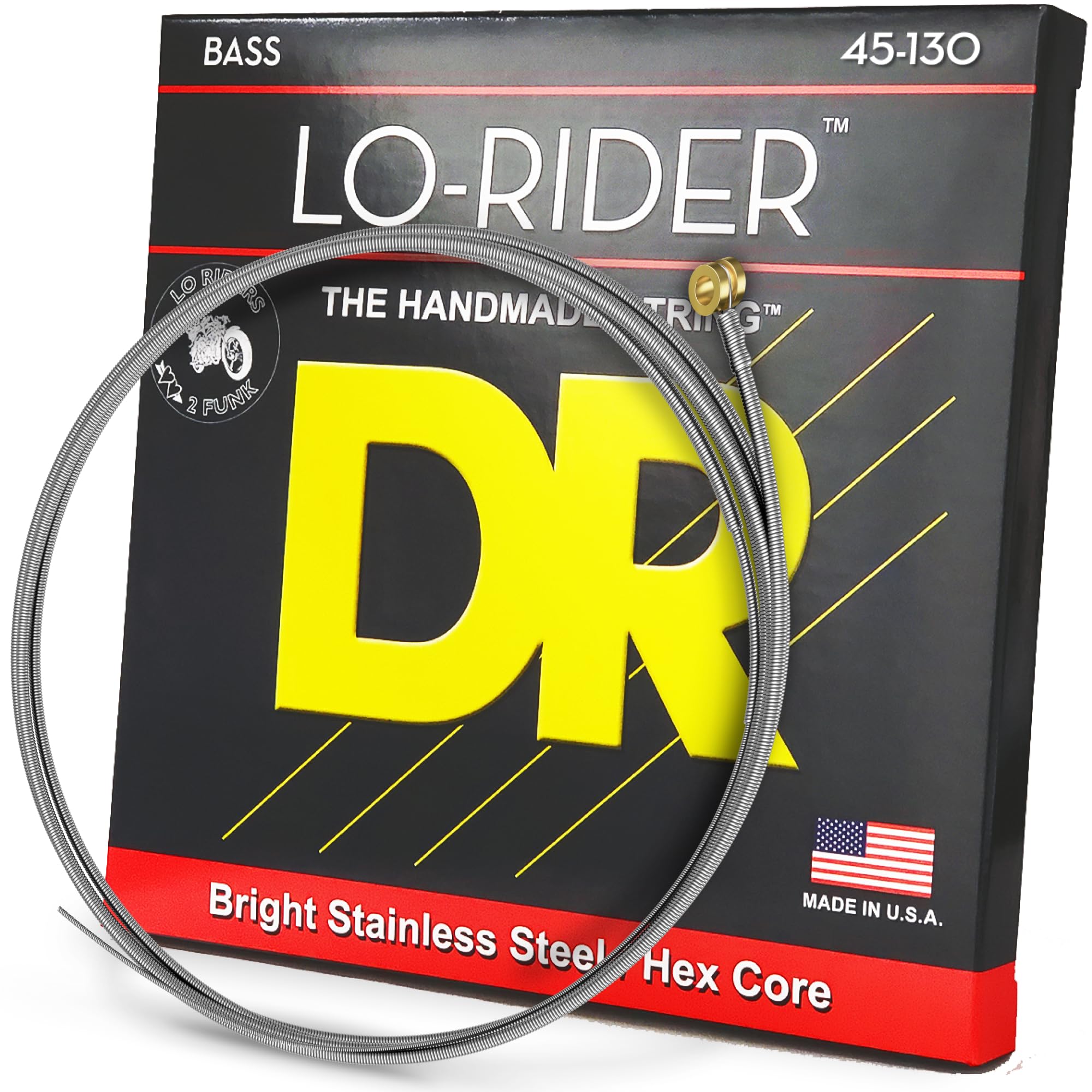 DR Strings Lo-Rider - Stainless Steel Hex Core 5 String Bass 45-130