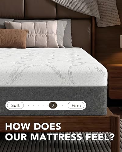 Miniatura 3 de Colchón Queen de 12 pulgadas, colchón de espuma viscoelástica de gel para aliviar la presión, funda extraíble lavable de fibra de bambú para un