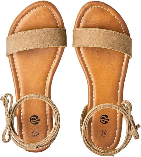 Rekayla Open Toe Ankle Wrap Flat Sandals