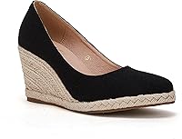 Vista 1 de Ruanyu Alpargatas de plataforma para mujer, sandalias de cuña de color sólido, puntera cerrada, cómodas, zapatos de tacón de cuña