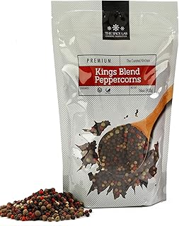 The Spice Lab 5 pepper Rainbow Peppercorn - Mixed Peppercorns with Pimenta (All Spice) – 1 Pound Resealable Bag - Kings Pe...
