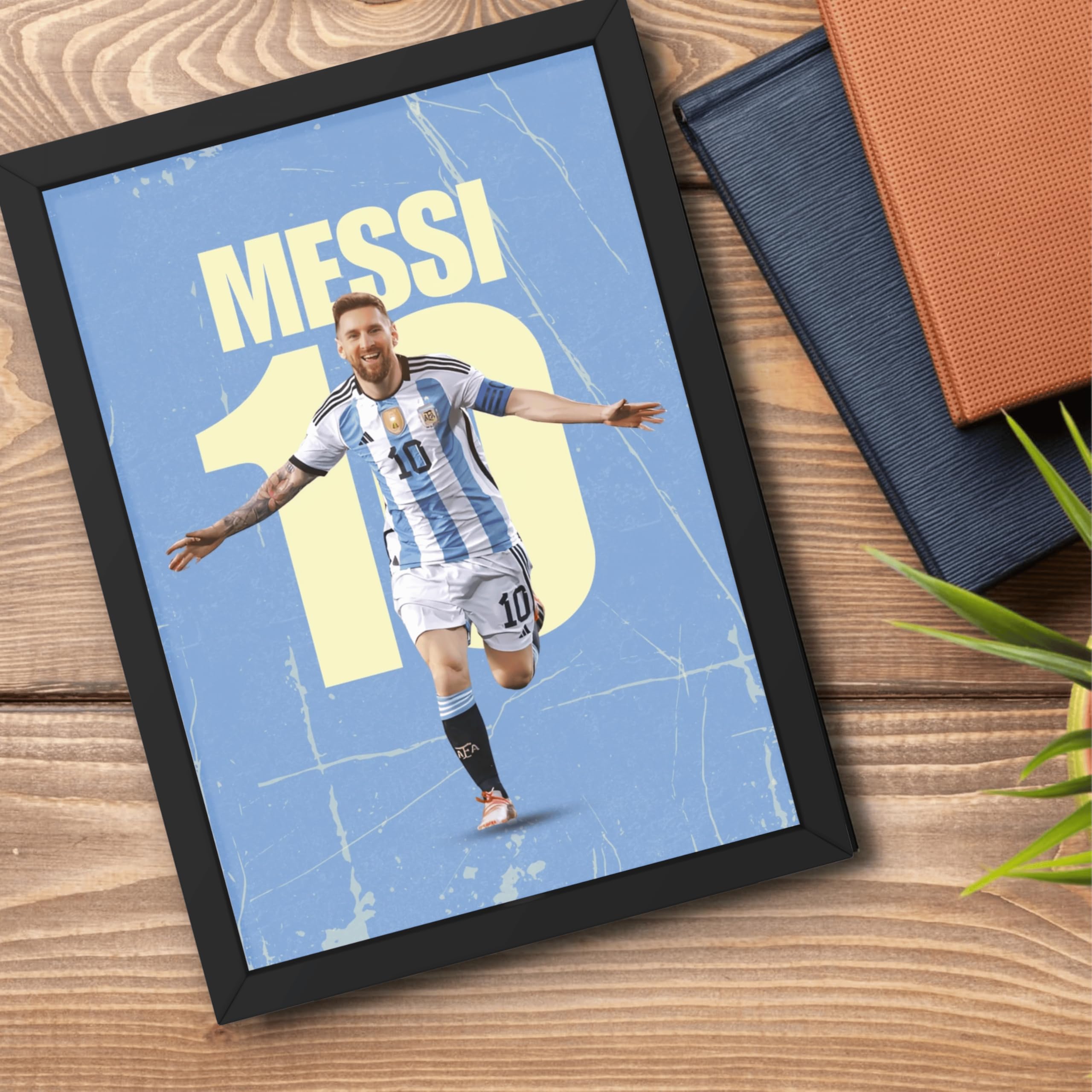 Good Hope Messi Framed Poster 10x13 Inch β Soccer Wall Art for Bedroom, Football Legend Decor, Gift for Fans, Boys & Men, Sports Room, Jersey, Wall Photo Frames, Footballers Framed Posters 3