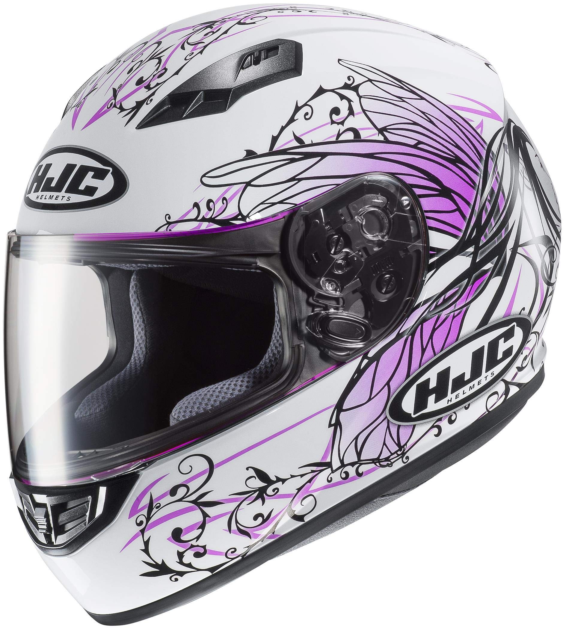 HJC Unisex-Adult Full Face CS-R3 Fullface Helmet Naviya (White/Fuchsia, Md)