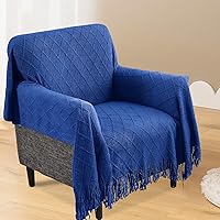 Vista 277 de inhand Knitted Throw Blankets for Couch and Bed, Soft Cozy Knit Blanket with Tassel, Black Lightweight Decorative Blankets and Throws, Farmhouse