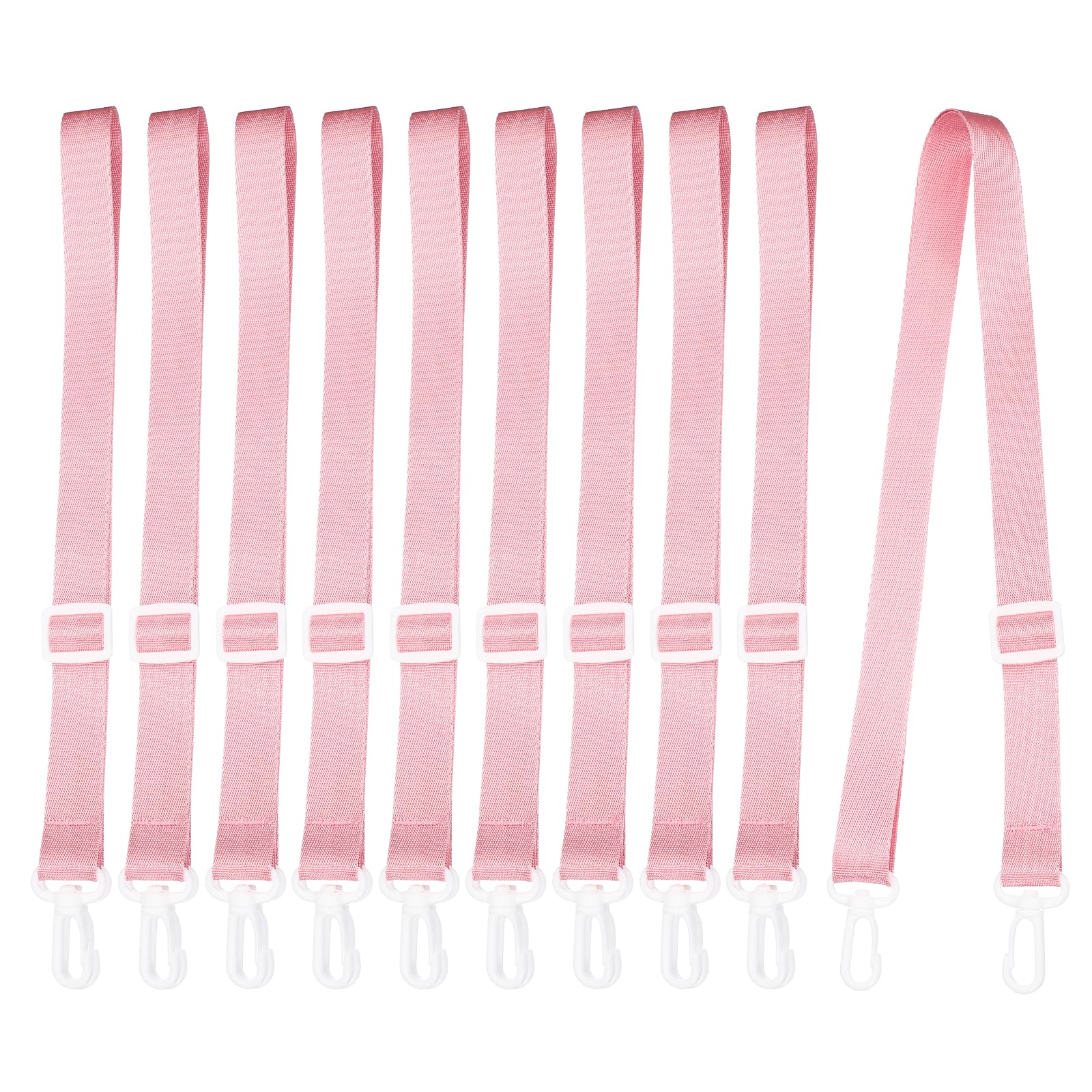 sourcing map Water Bottle Holder Lanyard, Polyester Water Bottles Sling Strap Adjustable Water Bottles Holder Shoulder for Outdoor Camping Walking, Pink/10 PCS(White Buckle)