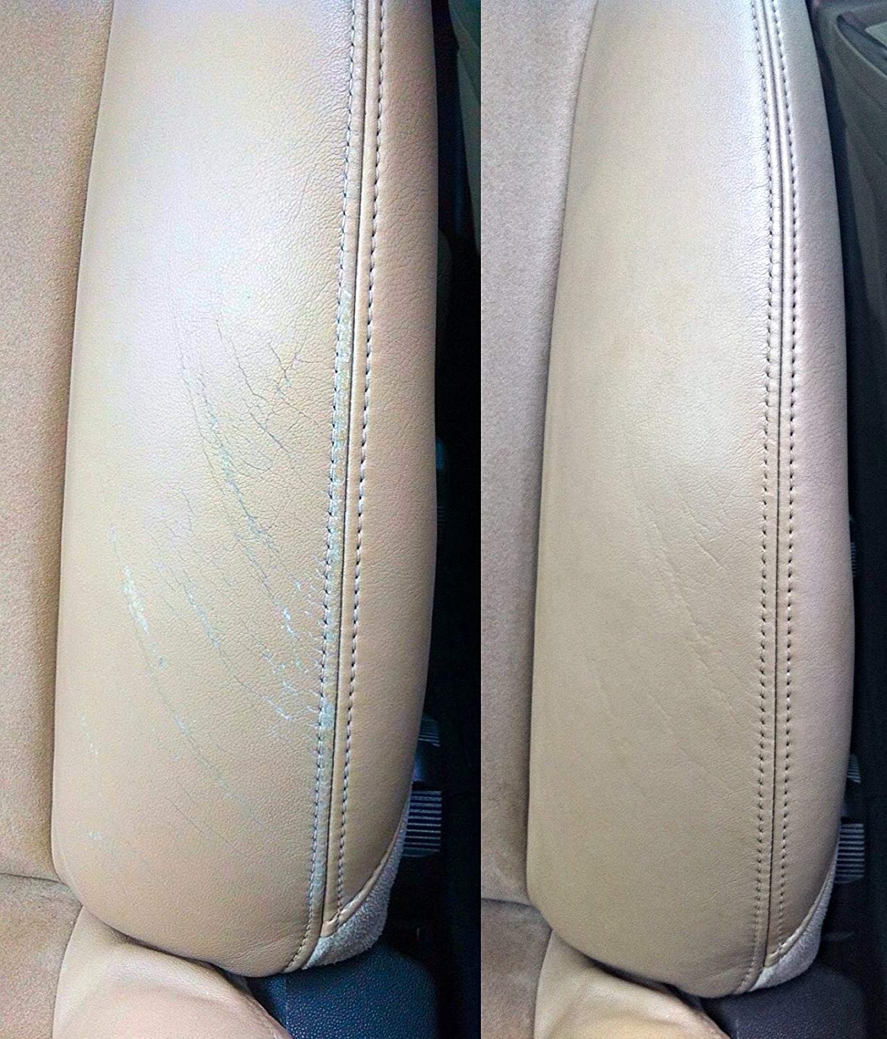 Kit de retoque con código crema beige mate para interiores del volante, de piel sintética y piel sintética para respaldo, asiento con sello protector, fácil aplicación