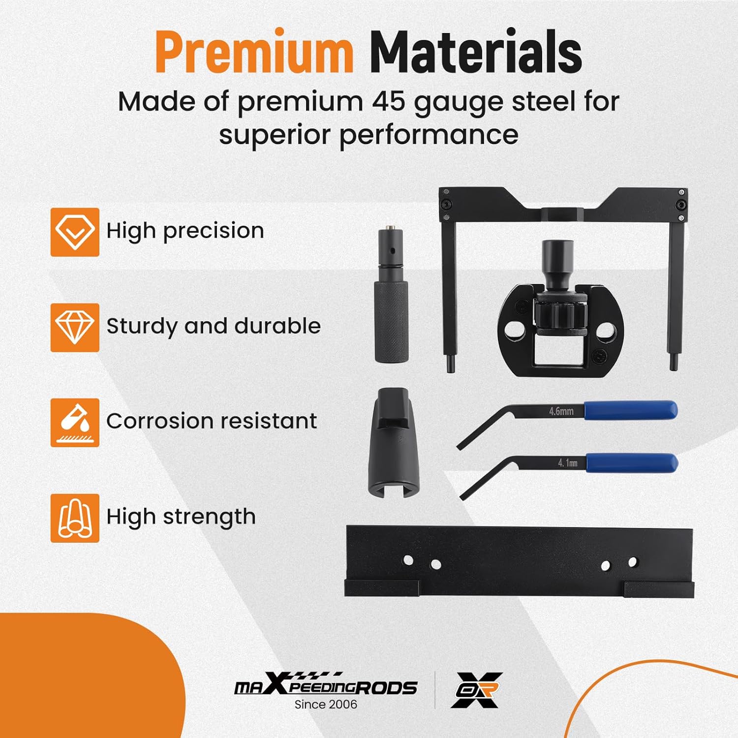 maXpeedingrods For Detroit Diesel DD15 DD16 Engine Brake Adjustment + Camshaft Timing Tool + TDC Locating Pin + Barring Tool + Fuel Line Socket, W470589104000 W470589001500 W470589046300, 7PCS - Image 6