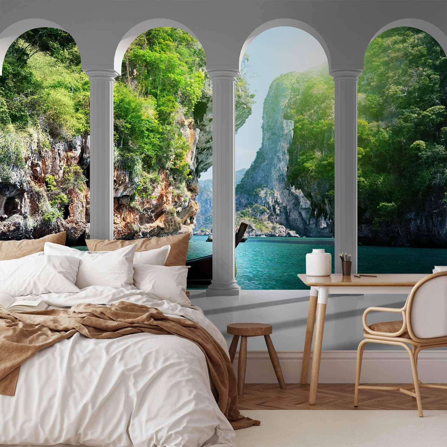 decomonkey Fotomural autoadhesivo Paisaje Naturaleza Mar 343x256 cm