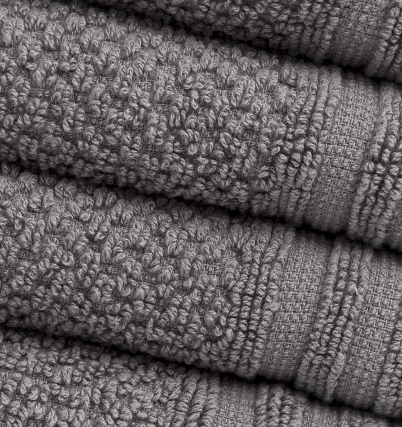 Pleasant Home Washcloths Set - 12 Pack (12” x 12”) – 488 GSM- 100% Ring Spun Cotton Wash Cloth - Super Soft and Highly Absorbent Face Towels (Grey, Popcorn Design)