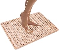 Vista 1 de MICRODRY SoftLux Braided Bath Mats for Bathroom, Super Absorbent Bath Mat, Charcoal Infused Memory Foam Bathroom Rugs with GripTex Skid-Resistant