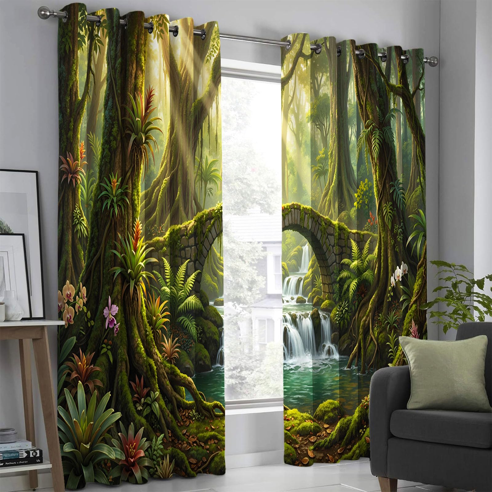 Rideau motif forêt magique pour sublimer la décoration d'une chambre d'enfant ou d'un salon moderne