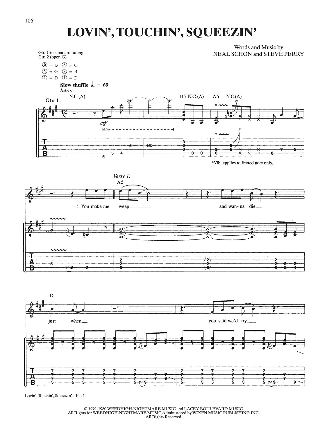 Journey -- Greatest Hits: Authentic Guitar TAB
