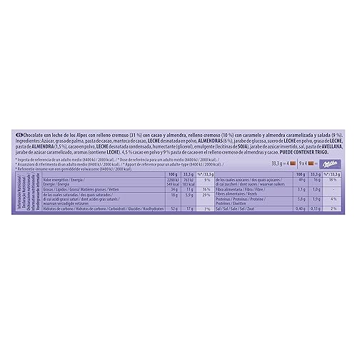 Miniatura 2 de Milka Caramelo de chocolate | Barras de chocolate Milka | Barra de chocolate XL Milka con caramelo y almendra | Caramelo Milka | Peso total de 10.58